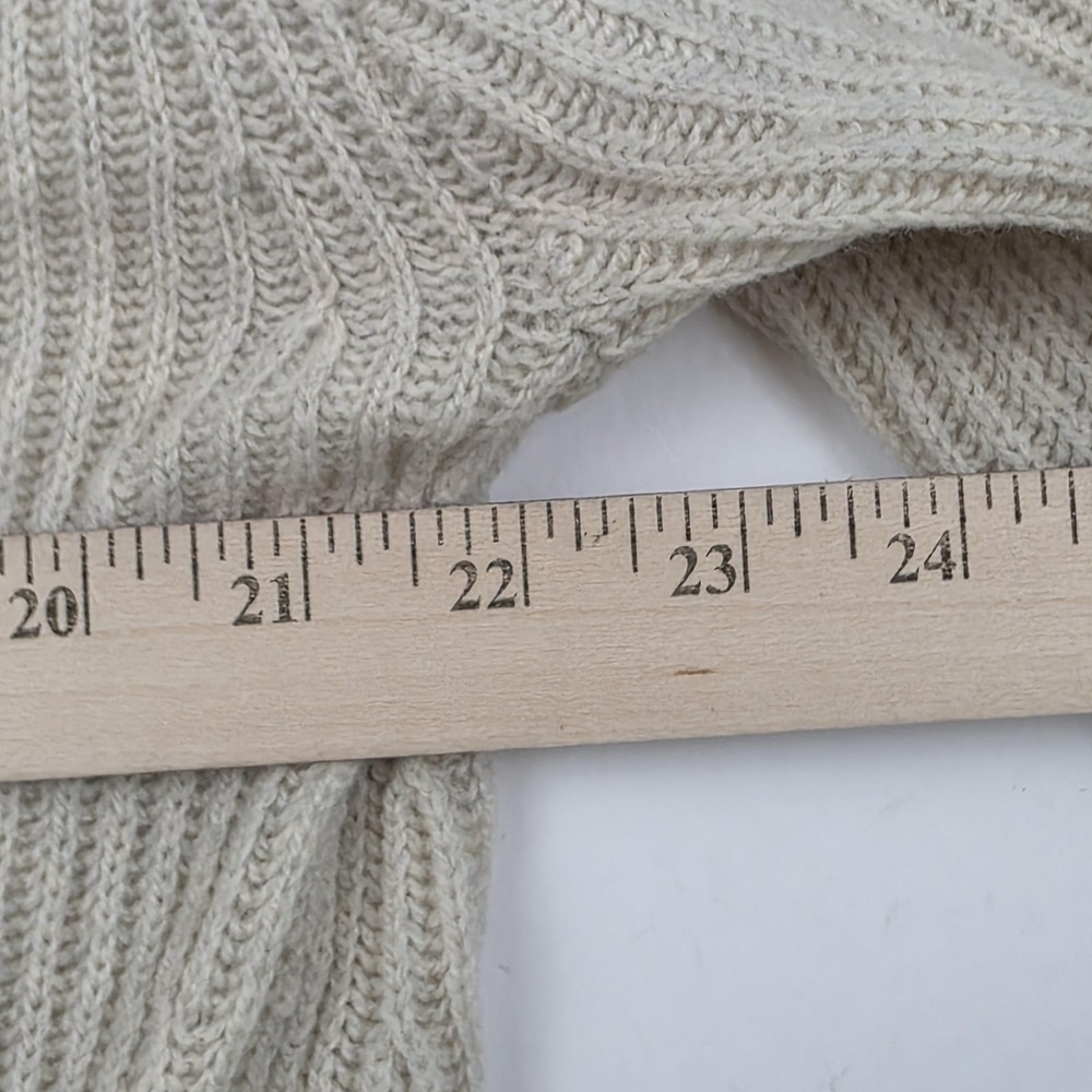 Madewell Sweater Womens S Beige Merino Wool V Neck Chunky Knit Pullover Casual - Picture 8 of 9